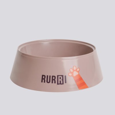 RURRI Миска пластиковая для кошек, 300 мл, диаметр 15 см, какао