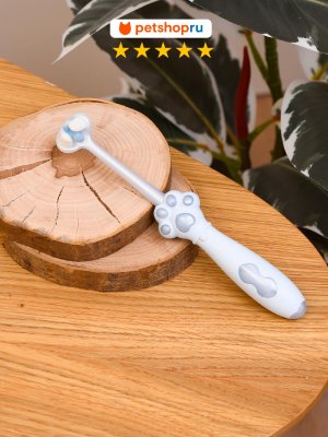 Кошки PETSHOP Зубная щетка для кошек и собак с нейлоновой щетиной "Пёсья улыбка", 14 см (14 см)