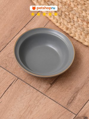Кошки PETSHOP Миска для кошек и собак керамическая "Космос", серая, 300 мл (300 мл)