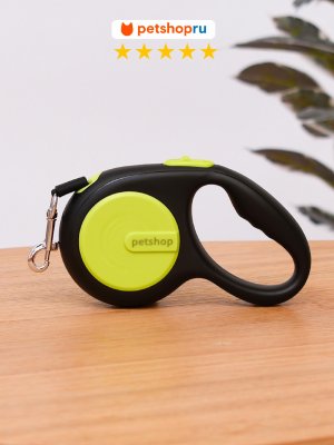 Кошки PETSHOP Рулетка для кошек и собак "Спутник", зеленая, 5 м (5 м)