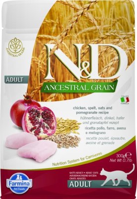 Сухие корма FARMINA для взрослых кошек, курица с гранатом и спельтой, низкозерновой (5 кг)