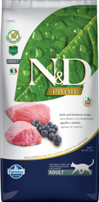 Сухие корма FARMINA для взрослых кошек, ягненок с черникой, беззерновой (300 г)