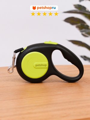 Кошки PETSHOP Рулетка для кошек и собак "Спутник", зеленая, 3 м (3 м)