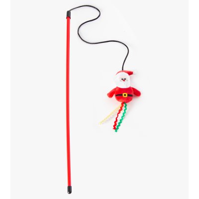 Игрушка для кошек Mr.Kranch дразнилка Дед мороз плюшевая с кошачьей мятой 46см красная