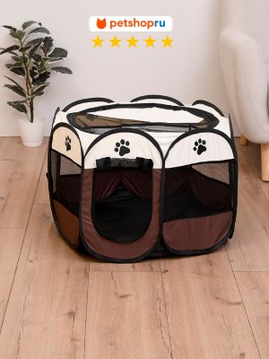 Кошки PETSHOP Вольер манеж для кошек и собак складной "Домишко", 74*74*43 см (74*74*43 см)