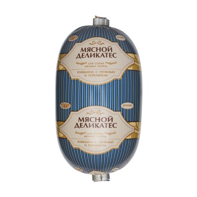 Yummy Колбаса для собак Мясной Деликатес, с говядиной, печенью и горошком, 200 гр.