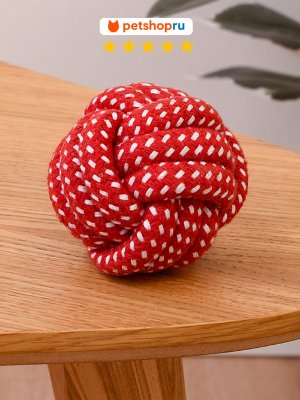Игрушки PETSHOP Игрушка для кошек и собак шар из каната "Плумбо", хлопок, 6 см (6 см)