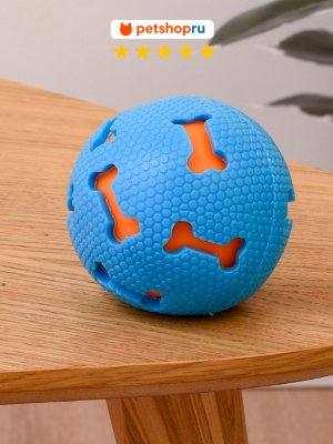 Игрушки PETSHOP Игрушка для собак, мяч с косточками, TPR+винил, 7,5 см., в ассортименте (7,5 см)