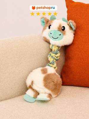 Игрушки PETSHOP Игрушка для собак мягкая с канатной шеей "Умка", 42 см (42 см)