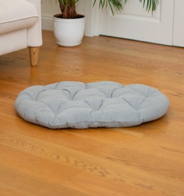 Лежаки PETSHOP Перина овальная, мягкая стёганая, серая (65х47х7,5 см)