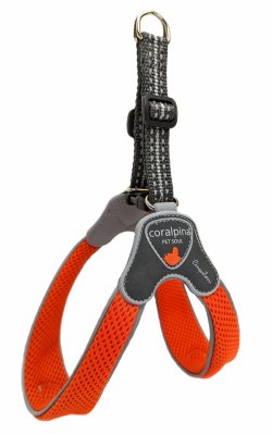 Ошейники, шлейки Cortina Мягкая шлейка "Супер Комфорт", оранжевый (Италия) (30-40 см)