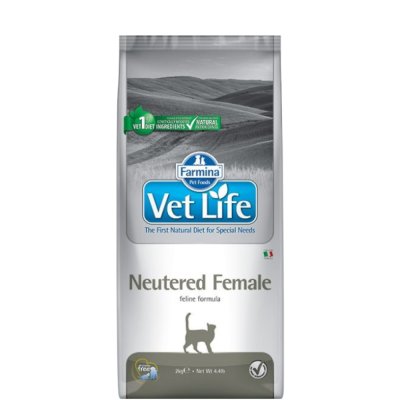 Farmina Vet Life Neutered Female Сухой диетический корм для стерилизованных кошек, с курицей, 2 кг