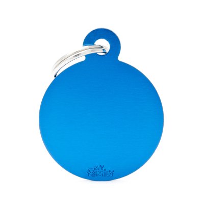 My family Адресник круглый большой для кошек и собак, синий