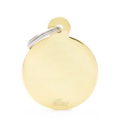 My family Адресник круглый большой для кошек и собак, 2,1x2,8 см, золотой