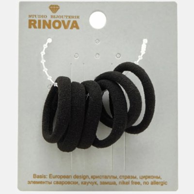 RINOVA Резинка для собачьих волос, черная малая 2,5-3,5 см, 6 штук на бирке