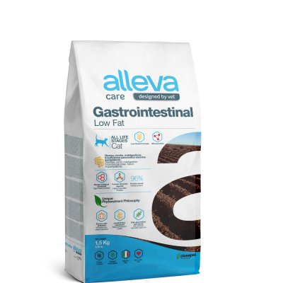 ALLEVA Care Adult Gastrointestinal Low Fat Сухой диетический корм для кошек, с курицей, 1,5 кг