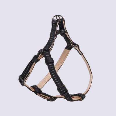 Rungo Шлейка для собак Step-in Downtown, обхват груди 30-40 см, ширина ремешка 1 см, черный с бежевым