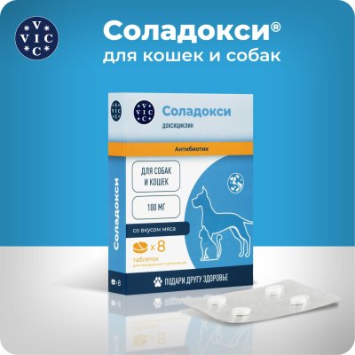 Лекарственные препараты Doctor Vic Соладокси 100 мг для кошек и собак, 8 табл (8 таб.)