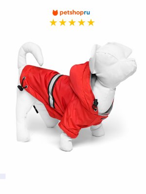 Собаки PETSHOP Парка для собак утепленная, на флисовой подкладке, красная, S (S)