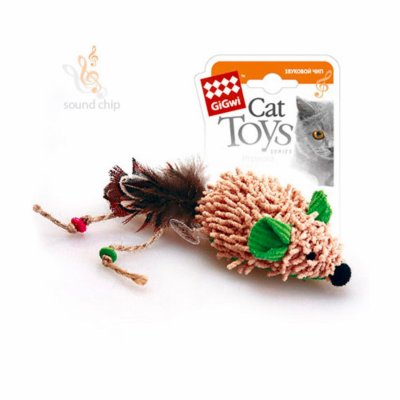 Игрушки GiGwi Игрушка "Мышь" с электронным чипом, ткань/пластик/перо (50 г)