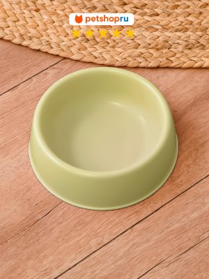 Кошки PETSHOP Миска для кошек и собак пластиковая "Зефирка", зеленая, 450 мл (450 мл)
