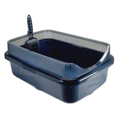 Dogman Туалет с бортиком для кошек Гранд, 57х40х23 см, темно-серый