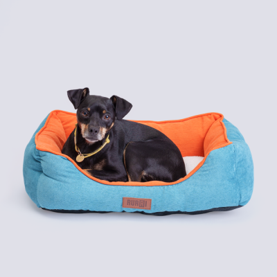 RURRI Лежак для кошек и собак мелких пород, 60х48 см, оранжево-голубой