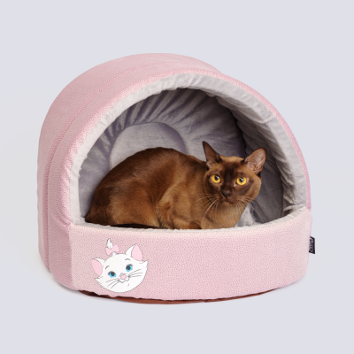 RURRI Дом для кошек и собак Эстрада Кити, 44х40х38 см, розово-серый