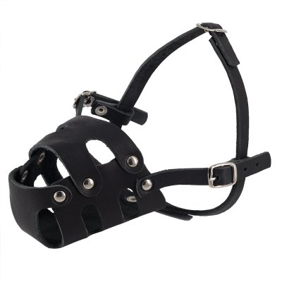 Намордник для собак КАСКАД для добермана, кожаный цельнокроеный обхват шеи 50-60см