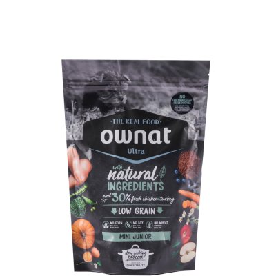Ownat Mini Junior Ultra Сухой корм для щенков мелких пород, с курицей и индейкой, 400 гр.