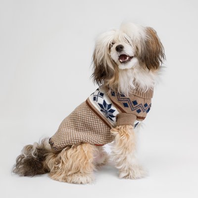 Petmax Свитер с узорами для кошек и собак, 2XL, коричневый