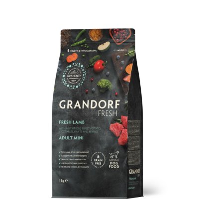 Grandorf Fresh Adult Mini Сухой корм для собак мелких пород, с ягненком и бататом, 1 кг