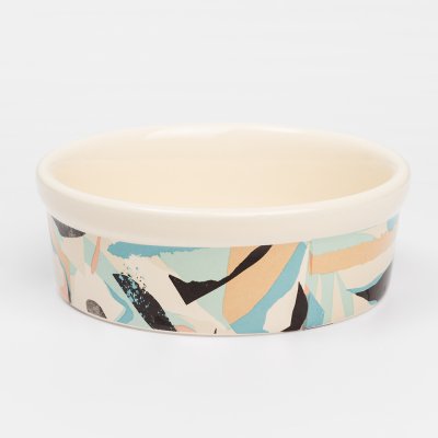 Petmax Миска керамическая для кошек и собак, 300 мл, 12,7x4,5 см, с рисунком