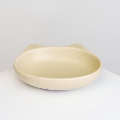 RURRI Миска с ушками матовая для кошек и собак, 150 мл, бежевая