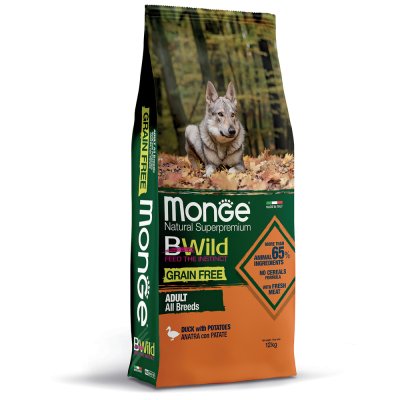 Корм для собак Monge Dog BWild Grain Free утка с картофелем сух. 12кг