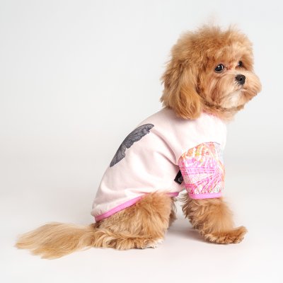 RURRI Футболка с бабочкой для собак, S, розовая