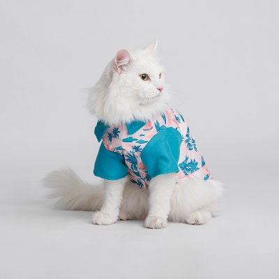 RURRI Футболка для кошек и собак, XS, голубая с принтом