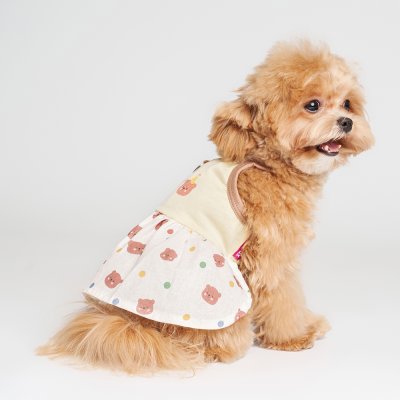 Petmax Платье с мишками для собак, S, желтое