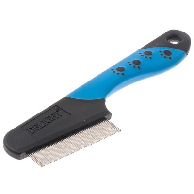 Расчёска для животных DeLIGHT противоблошиная 67 зубьев 13мм, с эргономичной ручкой