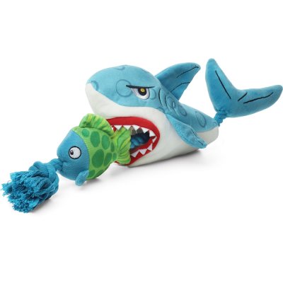 GiGwi Игрушка для собак Акула с рыбой на веревке, 51 см