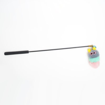 Petmax Игрушка для кошек Дразнилка Гусеница, палка 55 см, игрушка 10х6 см