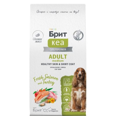 Brit Кеа Adult Сухой корм для собак средних пород, с лососем и индейкой, 12 кг