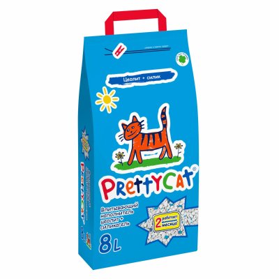 Наполнители PrettyCat Naturel Наполнитель впитывающий для кошачьих туалетов на основе цеолита и силикагеля без запаха (10 кг)