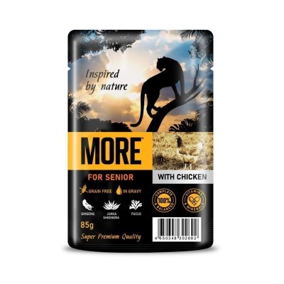 Корм для кошек MORE для пожилых, с курицей в соусе пауч 85г