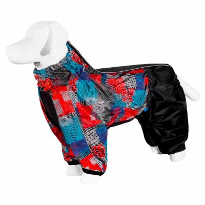 Одежда Yami-Yami одежда Дождевик для собаки с рисунком  «Квадраты», красный, для породы лабрадор (№1)