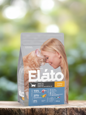Сухие корма Elato Корм для кастрированных котов, стерилизованных и малоактивных кошек (300 г)