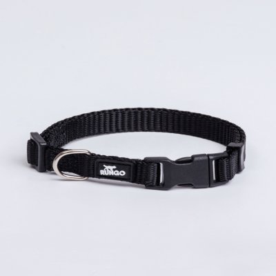 Rungo Ошейник для собак нейлоновый, обхват шеи 22-35 см, ширина 1 см, черный