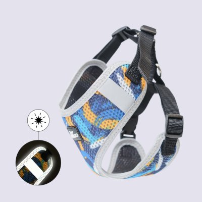 Rungo Шлейка для собак Comfort, S, обхват груди 30-41 см, ширина ремешка 1,5 см, голубой с желтым