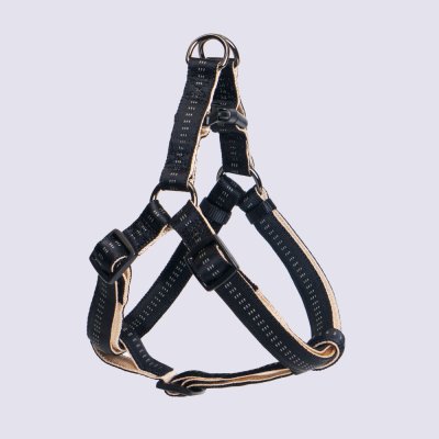 Rungo Шлейка для собак Step-in Downtown, обхват груди 50-65 см, ширина ремешка 2 см, черный с бежевым