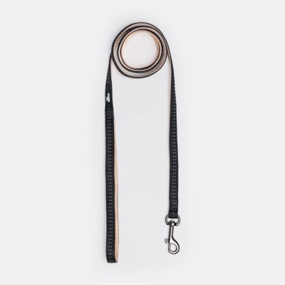 Rungo Поводок для собак Downtown, длина 120 см, ширина 1 см, черный с бежевым